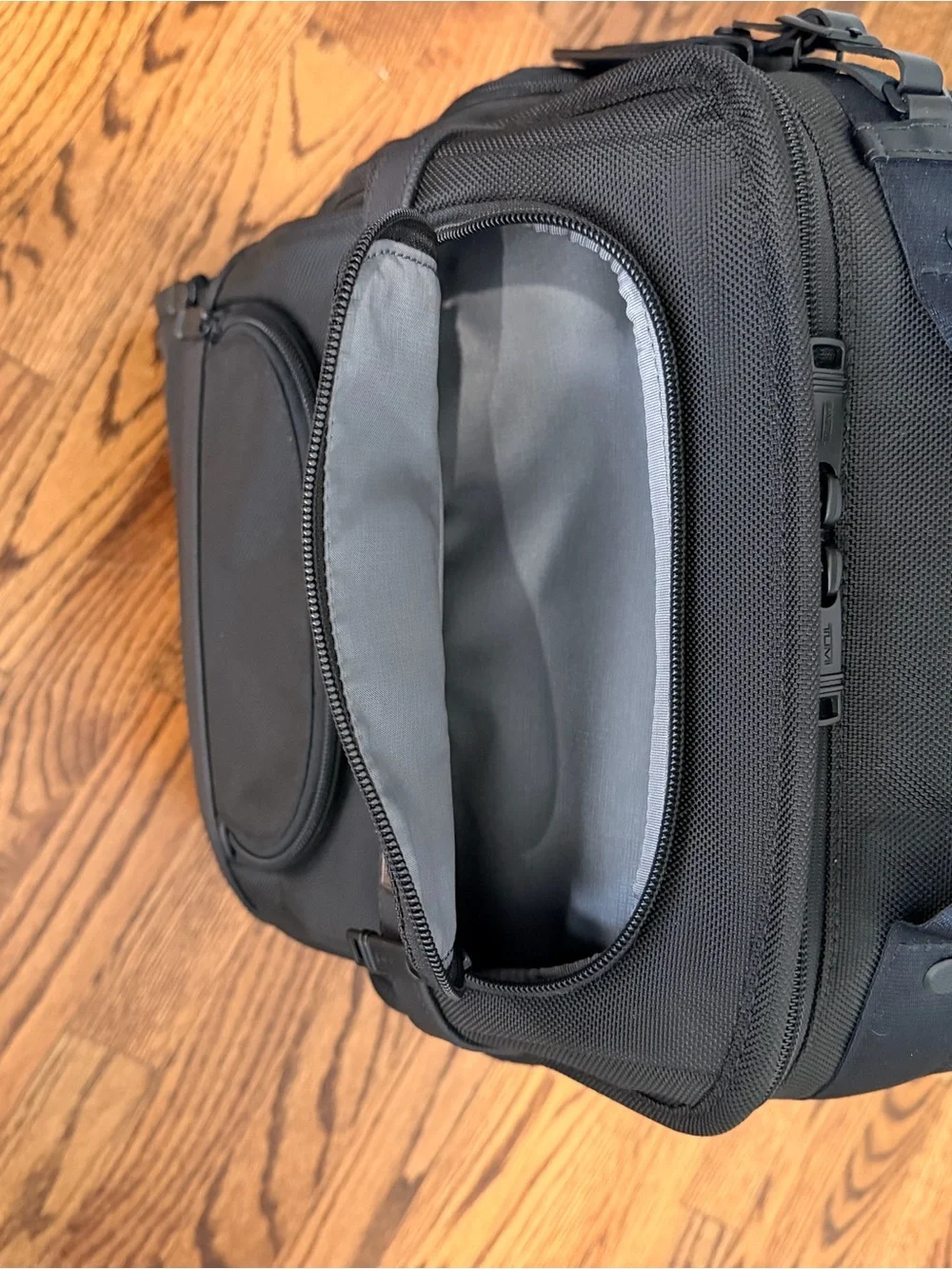 Tumi Black Structured Travel Backpack with Front Organizer Pockets